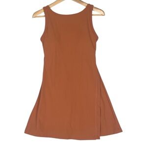 FLX Fitness Travel Dress Womens Small Built In Shorts Athleisure Brown New